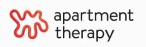 apartment therapy logo featuring wavy icon at left side on a white background