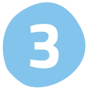 blue circle with the number '3' written in the middle in white on a transparent background