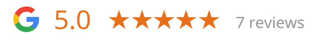 google icon with 5 star review logo featuring simple yellow stars icon on its right side on a white background