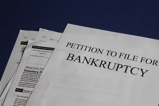 Paperwork Detailing Someone Is Filing For Bankruptcy